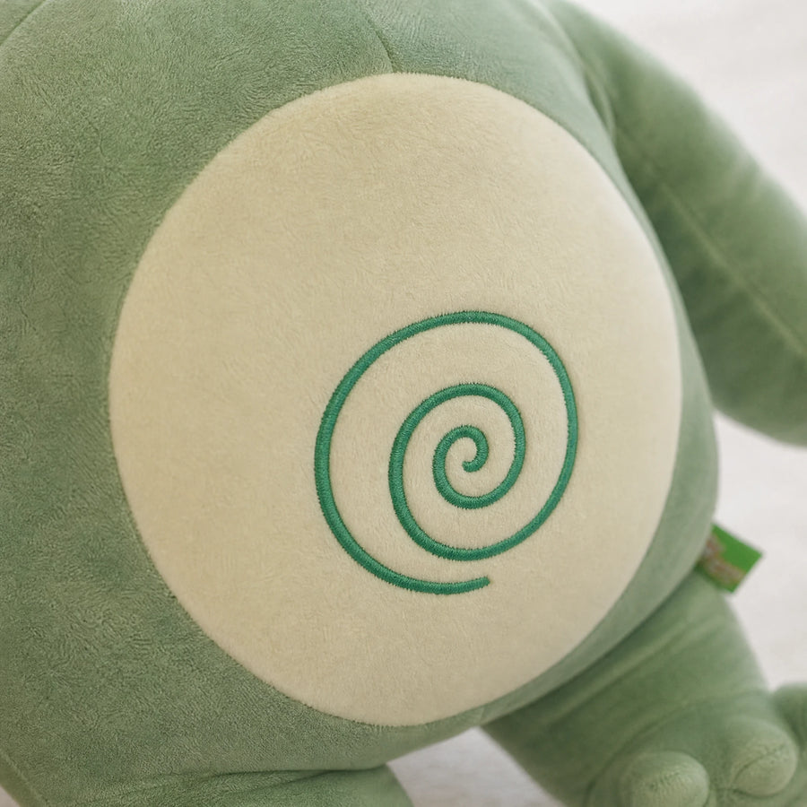 Peluche grenouille géante bodybuildée avec spirale ventrale - Détail matière