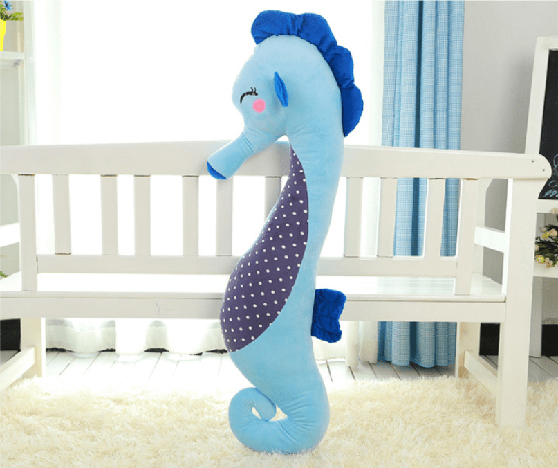 Peluche Hippocampe géant très câlin Hippocampe bleu / 80 CM