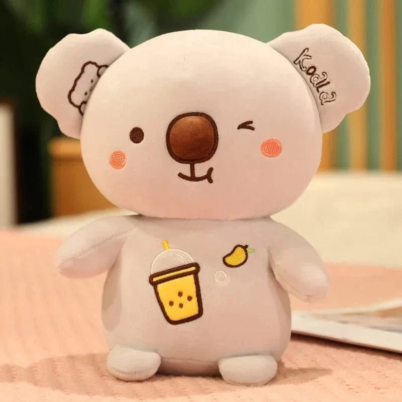 Peluche koala qui boit un bubble tea grenadille
