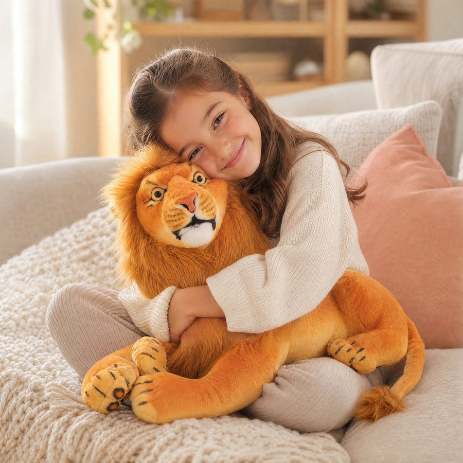 Peluche Lion Géant avec Crinière Moelleuse Majestueuse - Utilisation du produit