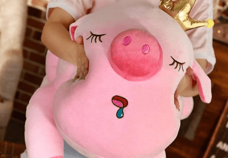 Peluche majesté rose géante cochon