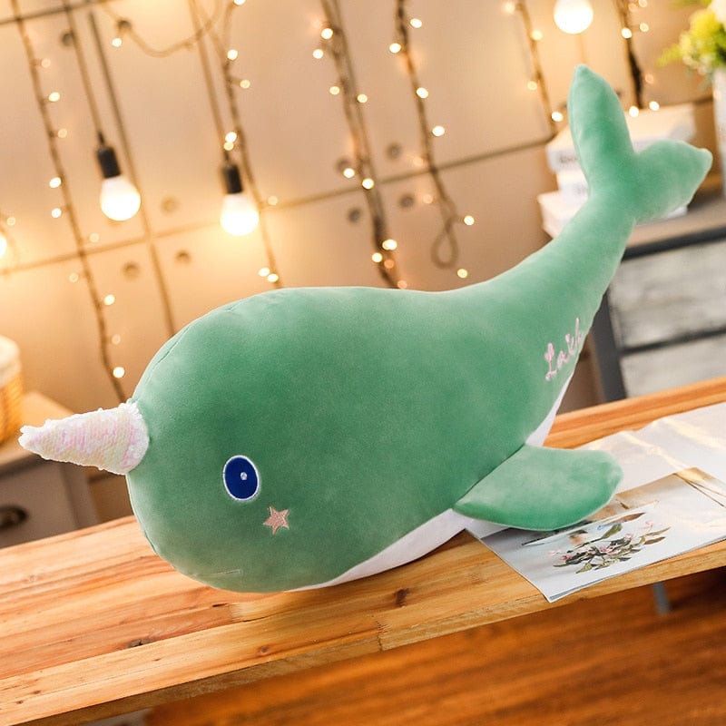 Peluche Narval Verte 55 cm