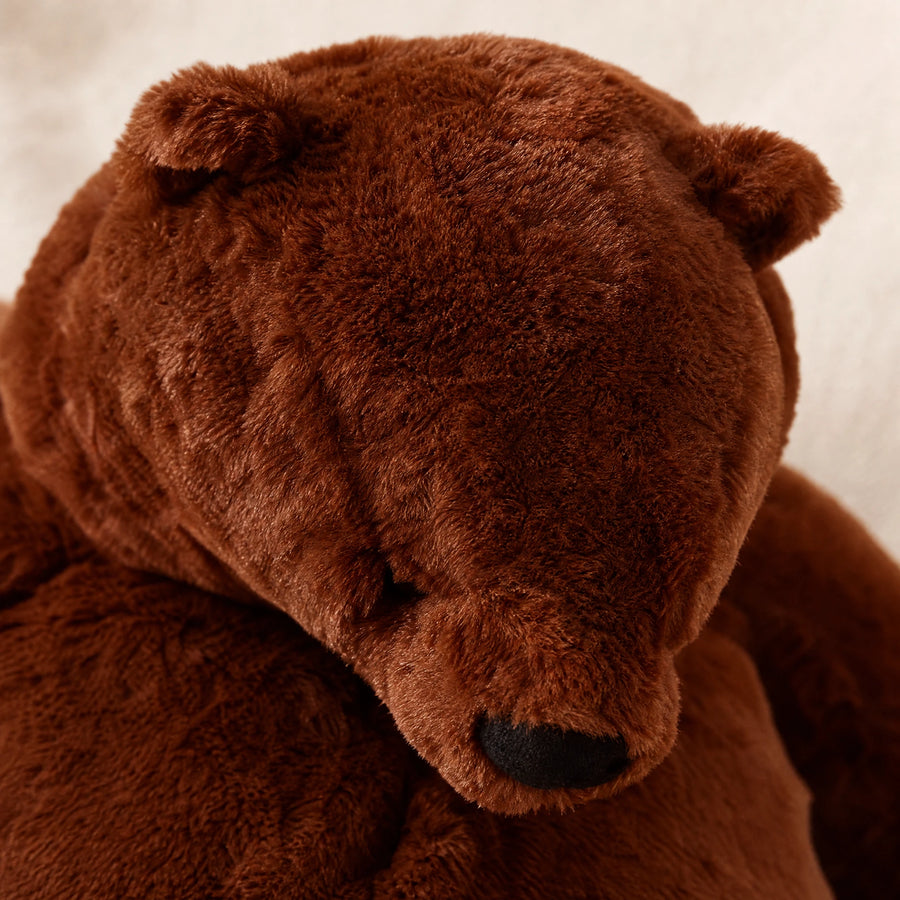 Peluche Ours Géant Marron aux Pattes Dorées - Détail matière