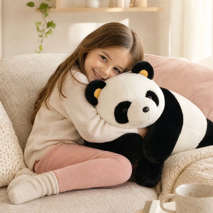Peluche Panda Allongée Géante Noir et Blanc XXL - Utilisation du produit