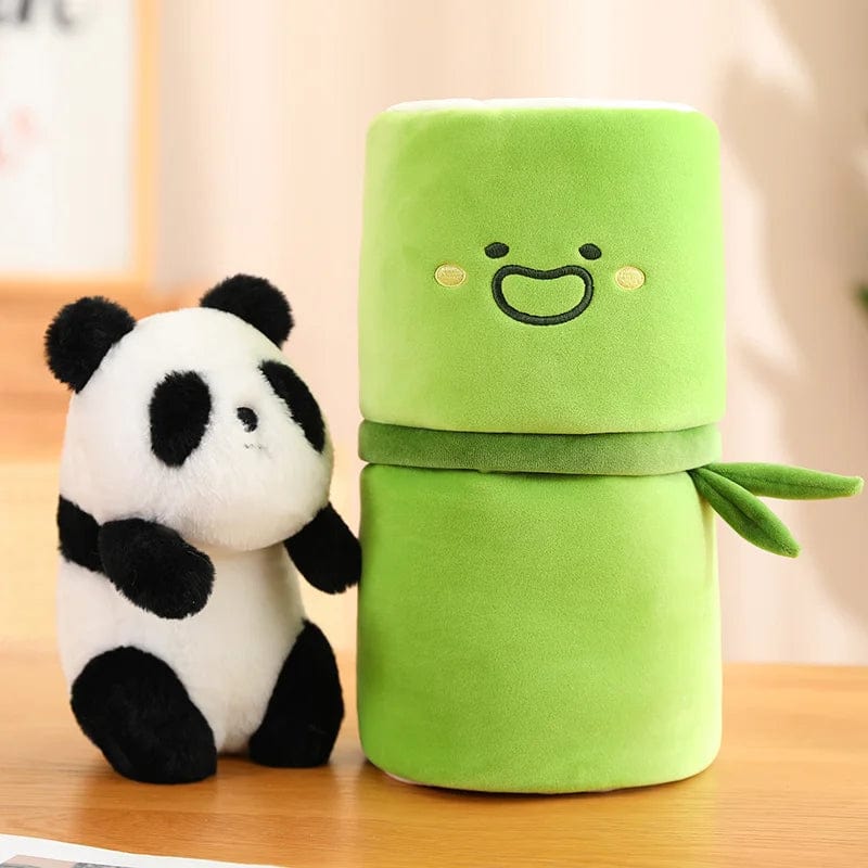Peluche panda blanc avec son bambou Glouton