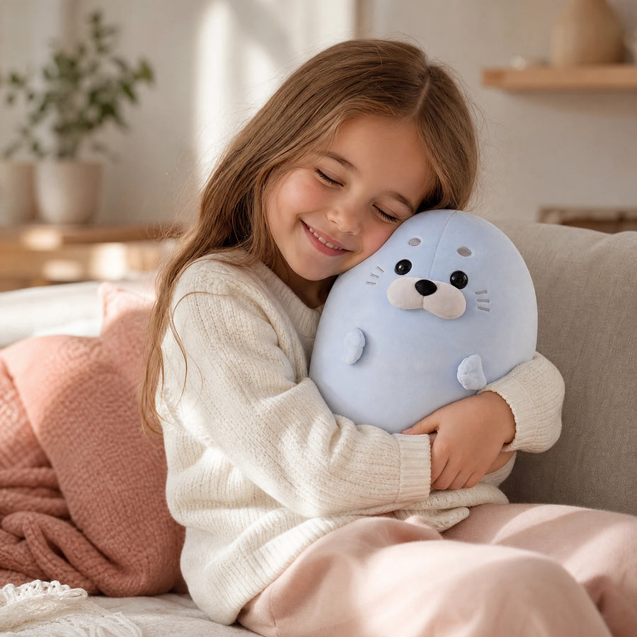 Peluche Phoque Rebondie Blanc ou Bleu Pastel - Utilisation du produit