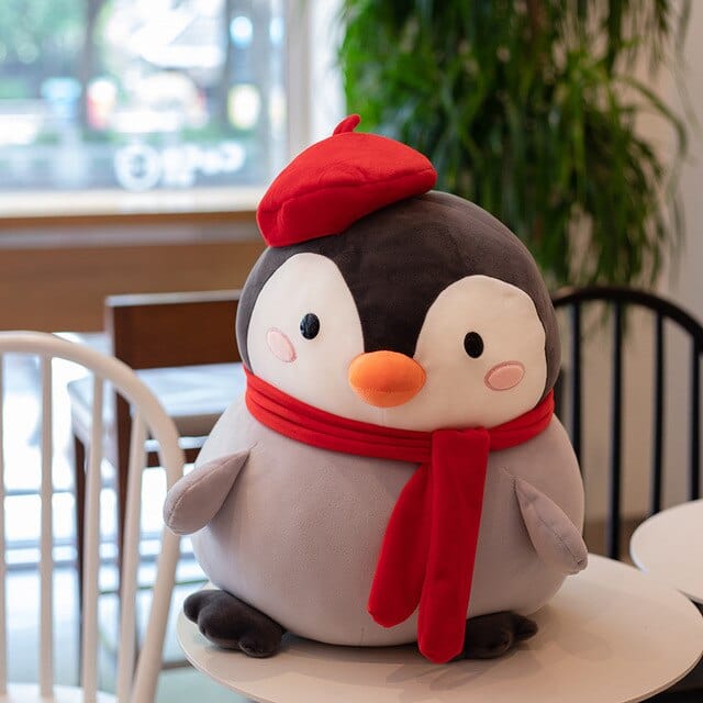 Peluche Pingouin Béret - Plumelette™ 30 cm
