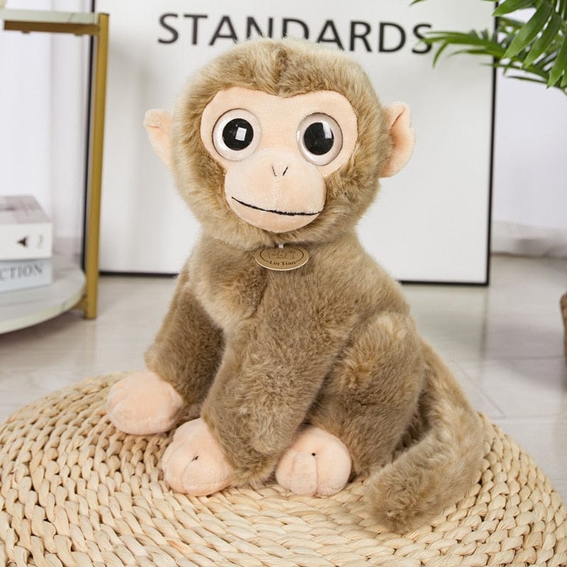 Peluche singe bavard et expressif 17cm / Marron clair