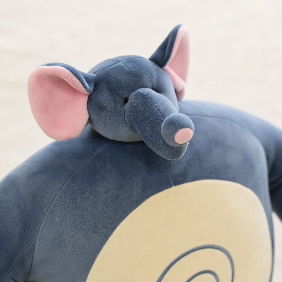 Peluche Souris Géante Bodybuildée Gris et Crème - Détail matière