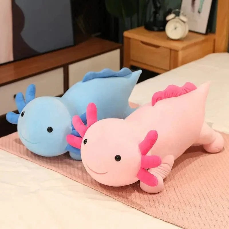 Peluche squishmallow axolotl coloré