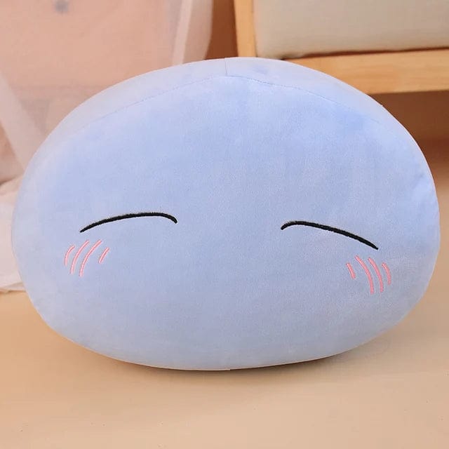 Peluche squishmallow gros pouf bleu et moelleux joues rosées / 45cm
