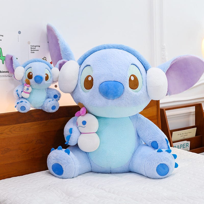 Peluche Stitch bleu avec son casque audio
