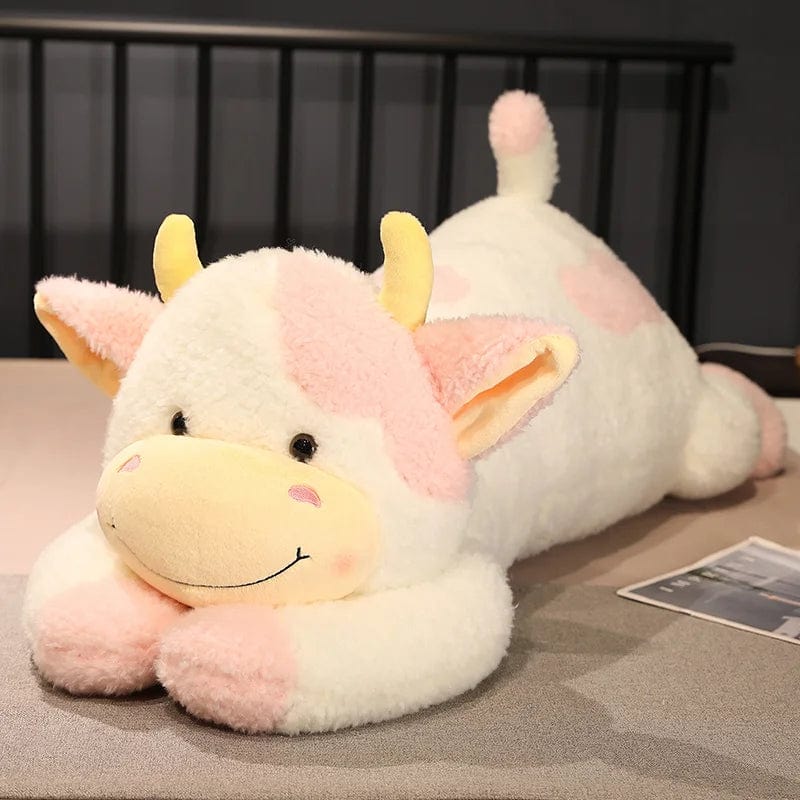 Peluche vache géante et colorée Rose / 90CM