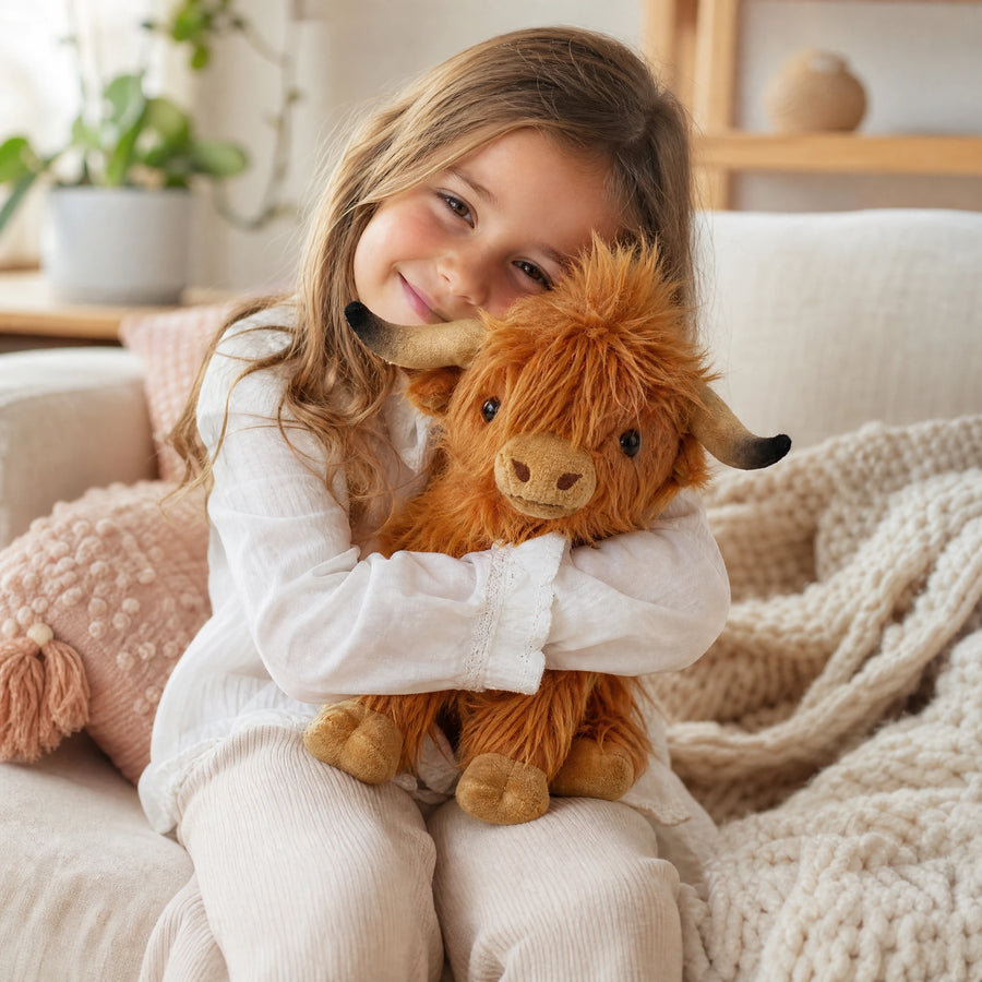 Peluche Vache Highland à Poils Longs Blanc ou Marron - Utilisation du produit
