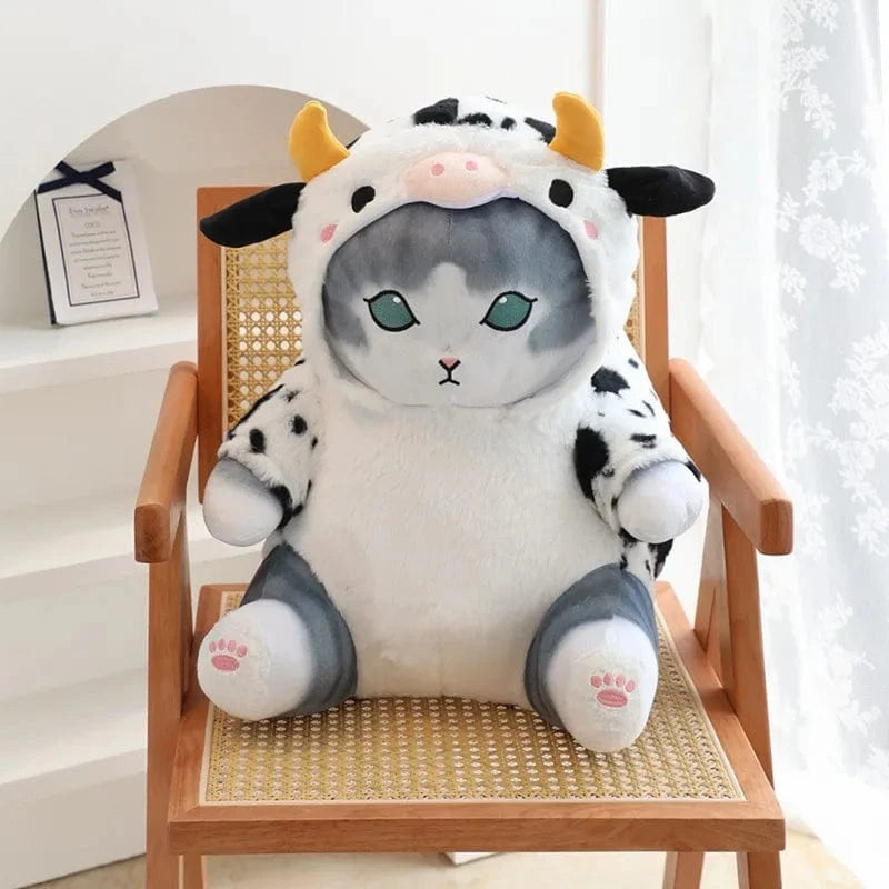 Peluche Vache Kawaii Gris / 20 cm