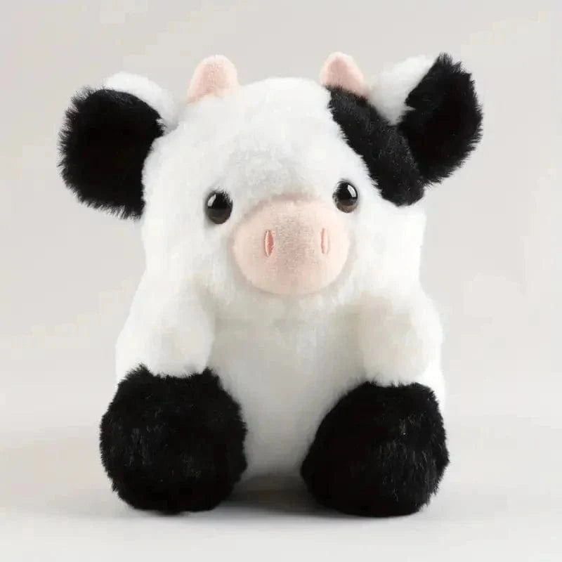 Peluche vache noire et blanche mignonne et douce