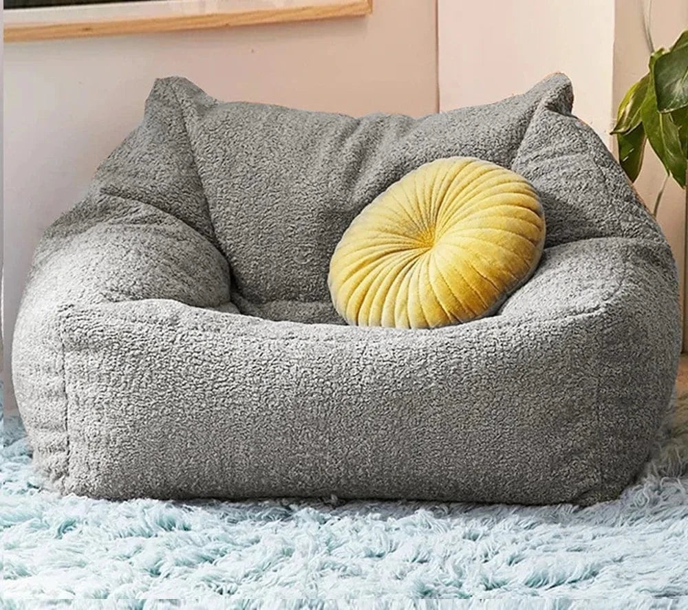 Pouf 85x85x60cm | Fausse Fourrure Cachemire