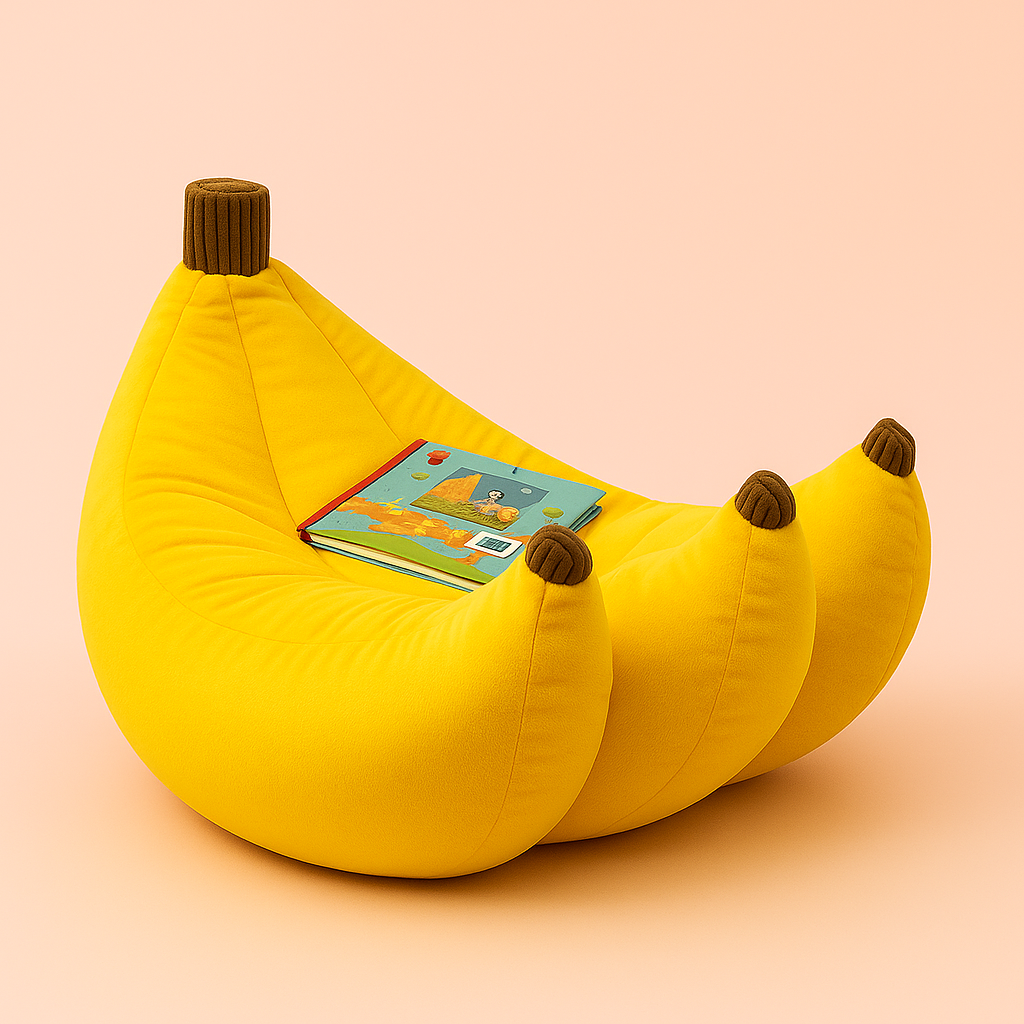 Canapé Pouf Banane Original | Velours Cristal & Design Fruité