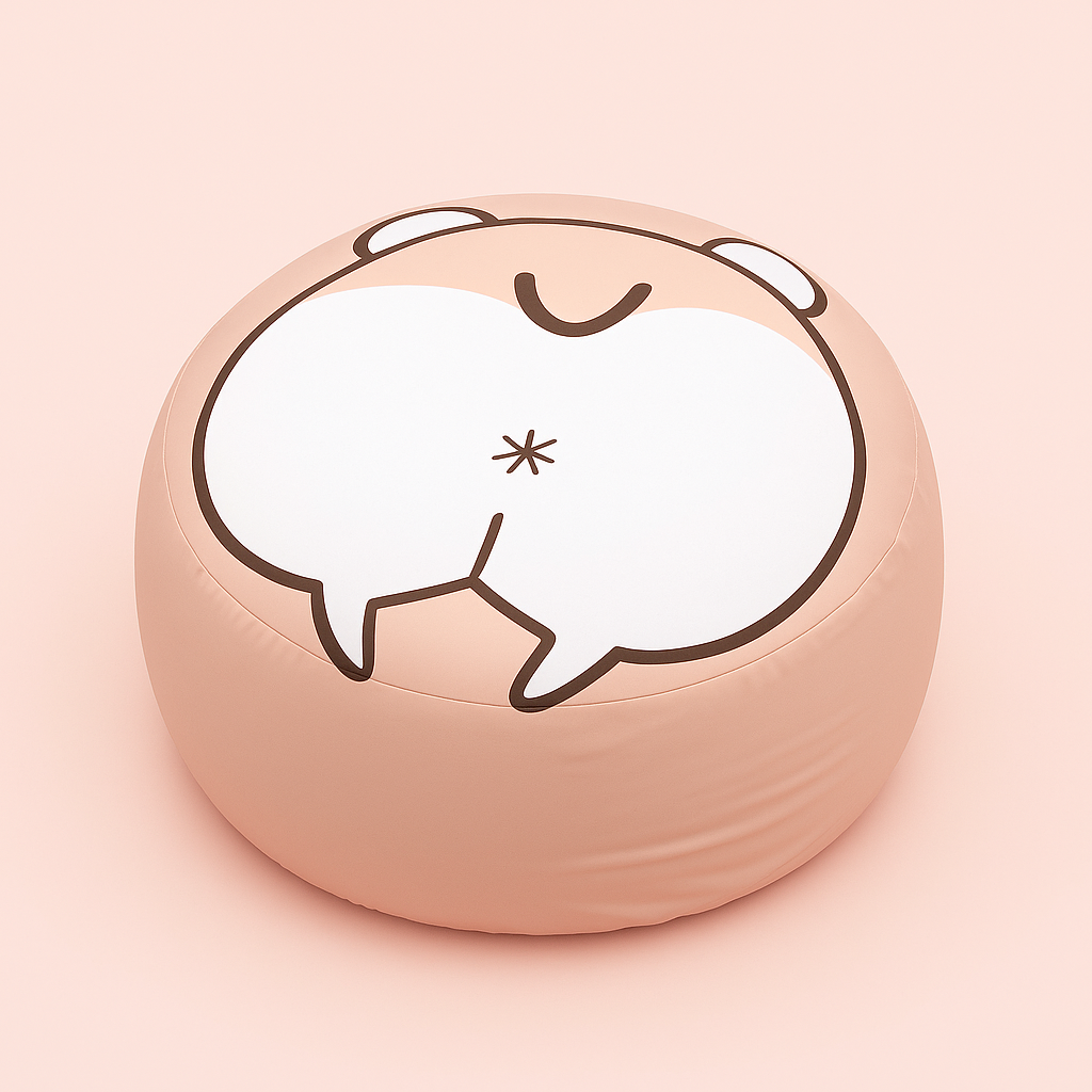 Pouf rond & grand – Siège moelleux motif Totoro / Garfield / Doraemon