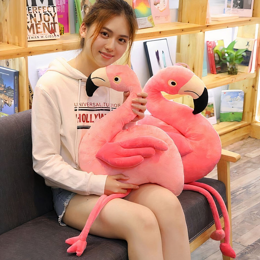 Peluche géante flamant rose