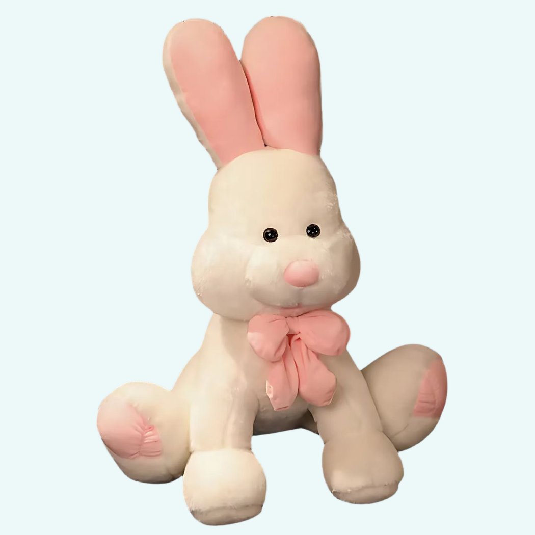 Peluche lapin blanc géant assis