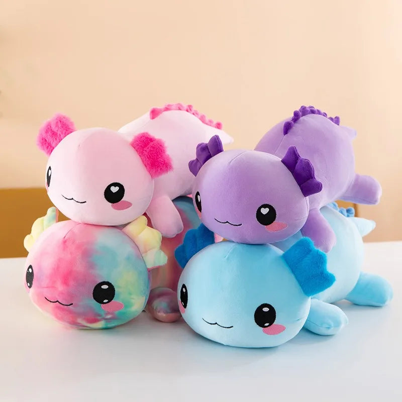 Peluche Axolotl Colorée avec Branchies en Relief