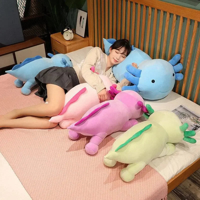 Peluche Axolotl Géante Moelleuse en 4 Coloris Pastel