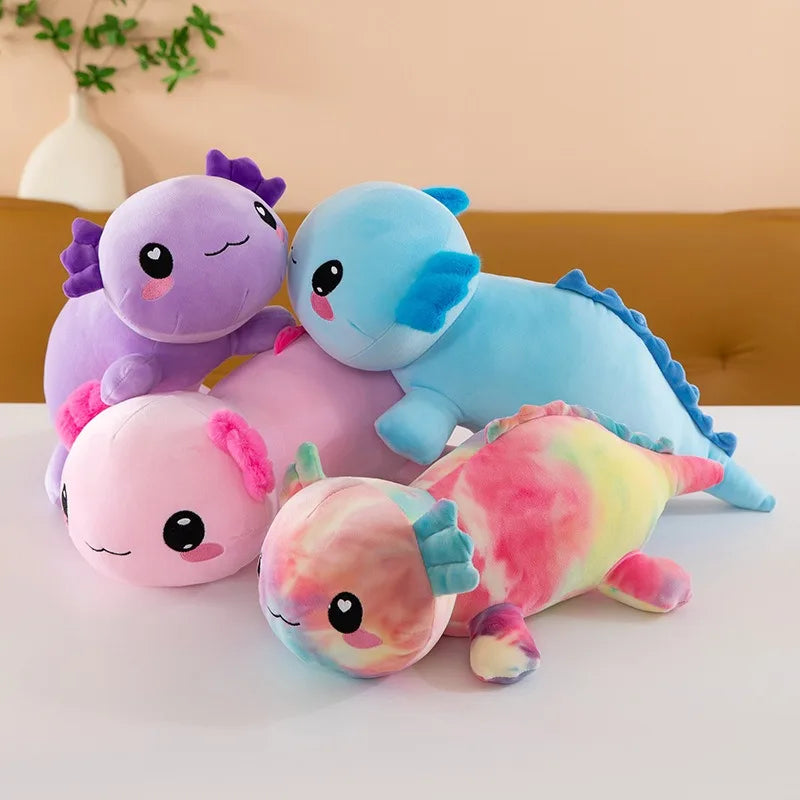 Peluche Axolotl Colorée avec Branchies en Relief