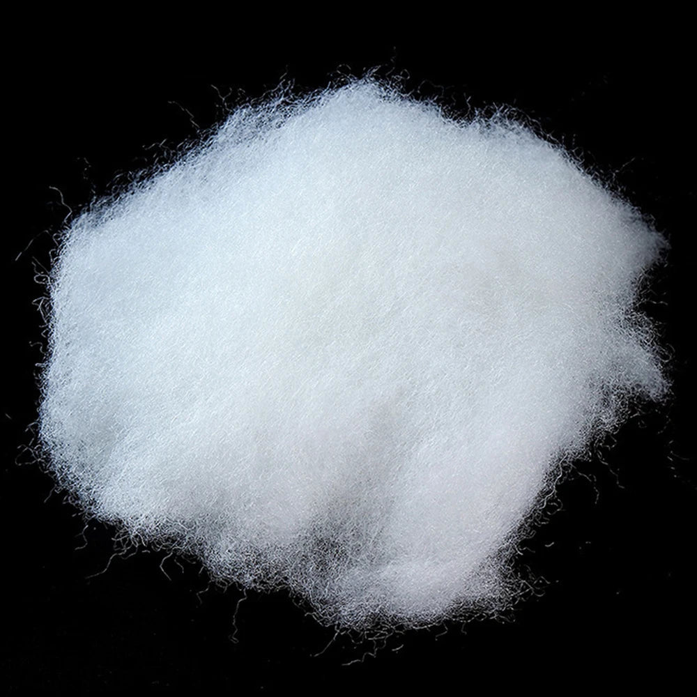 Ouate de remplissage 7D en coton PP, sachet de 1 kg blanc pur