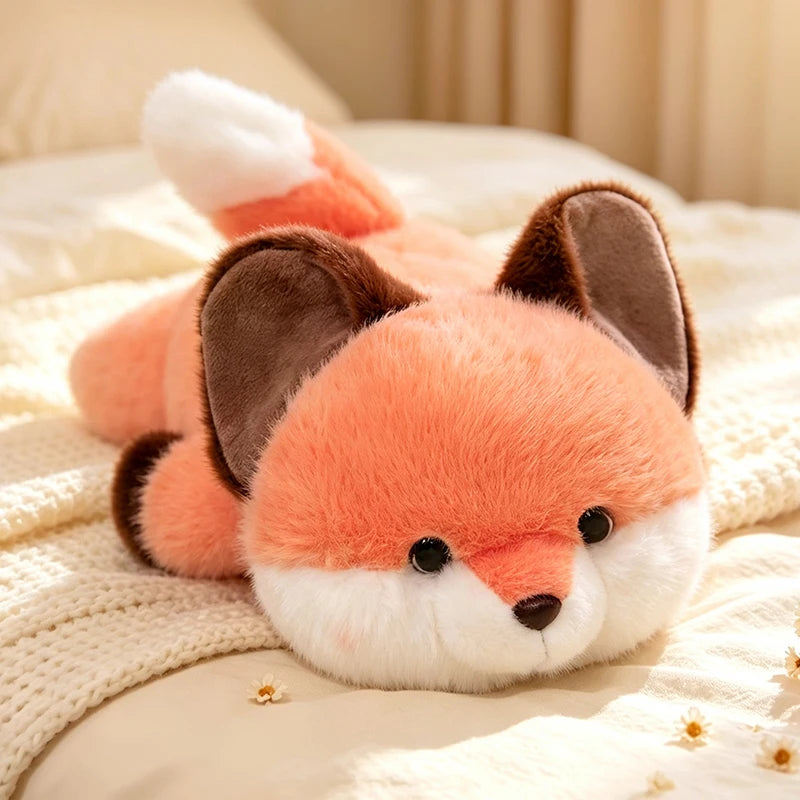 Peluche renard 25 ou 35 cm, format couché qui ne bascule pas