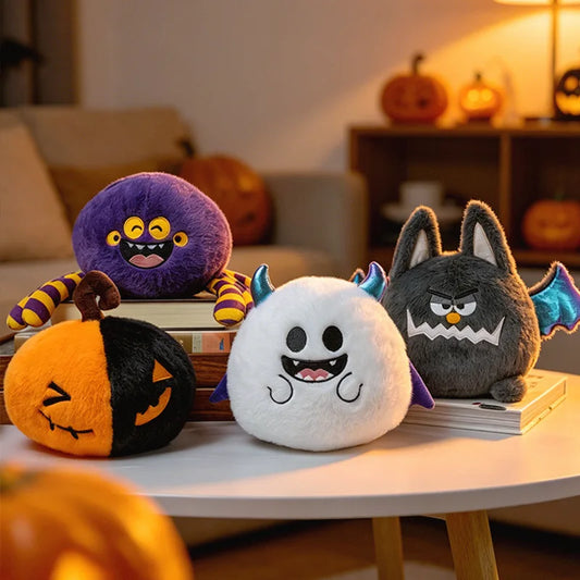 Peluches d'Halloween 16 cm, les quatre personnages en forme de boule
