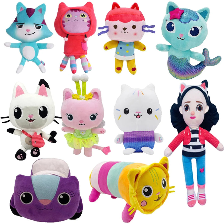 Peluche Chat Kawaii Arc-en-Ciel avec Corps Velours Dégradé