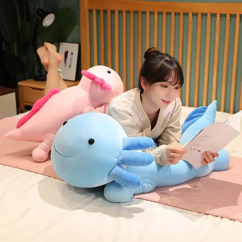 Peluche Axolotl Géante Moelleuse en 4 Coloris Pastel