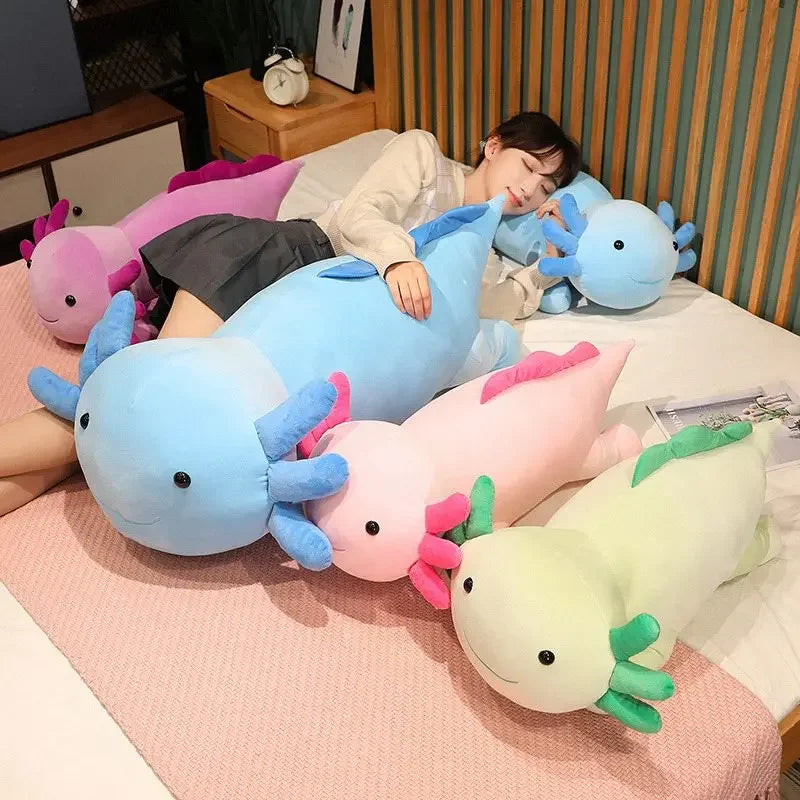 Peluche Axolotl Géante Moelleuse en 4 Coloris Pastel