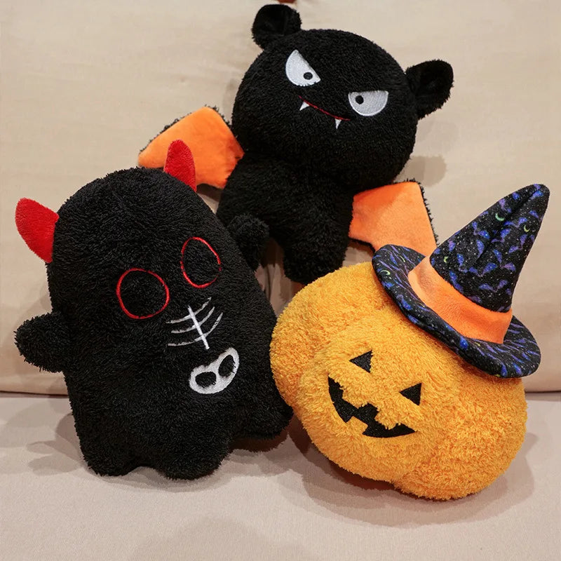 Série de peluches d'Halloween : citrouille, fantôme, chauve-souris, diable
