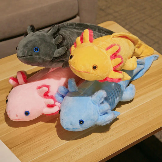 Peluche Axolotl Géante 50cm Avec 3 Bébés Mignons - Oreiller Kawaii Doux Et Câlin Pour Enfants