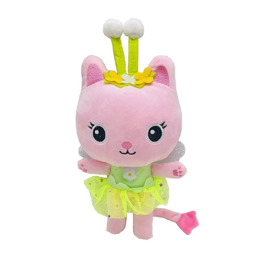 Peluche Chat Colorée avec Capuche et Pattes Rayées