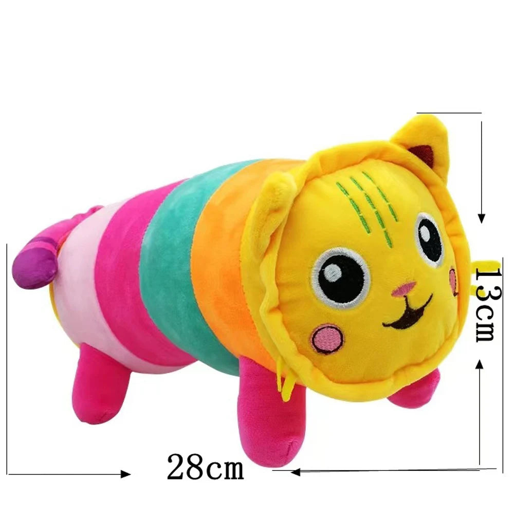 Peluche chenille colorée arc-en-ciel 28 cm