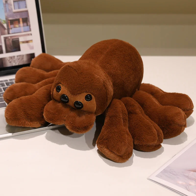 Peluche araignée brune 33 x 20 cm, facile à offrir en paquet
