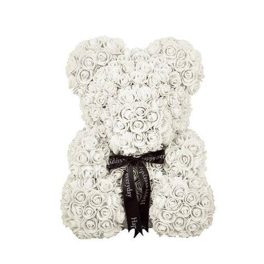 Bouquet de fleur en forme d'ourson blanc