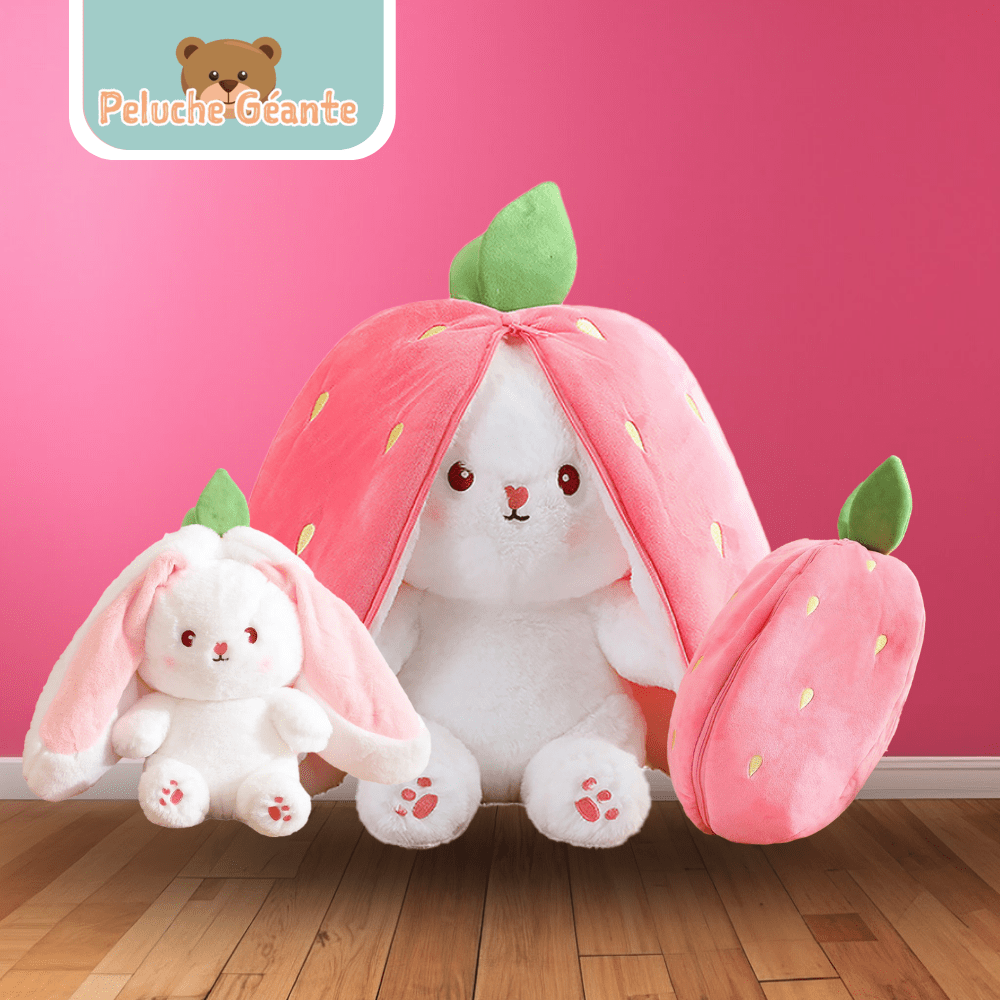 Bunny Buddies™ | Peluche Lapin Carotte Fraise / 18 cm