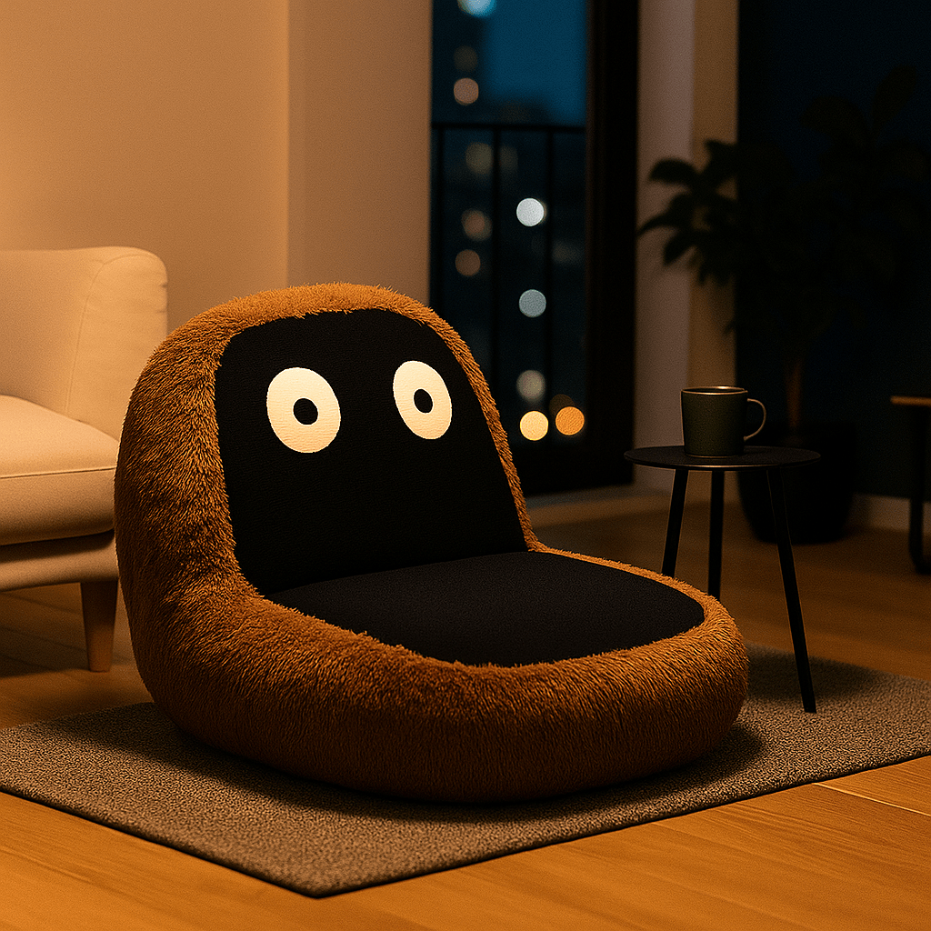 Canapé‑Lit 1 Place Monokuma | Lamb Wool Minimaliste 180×95 cm