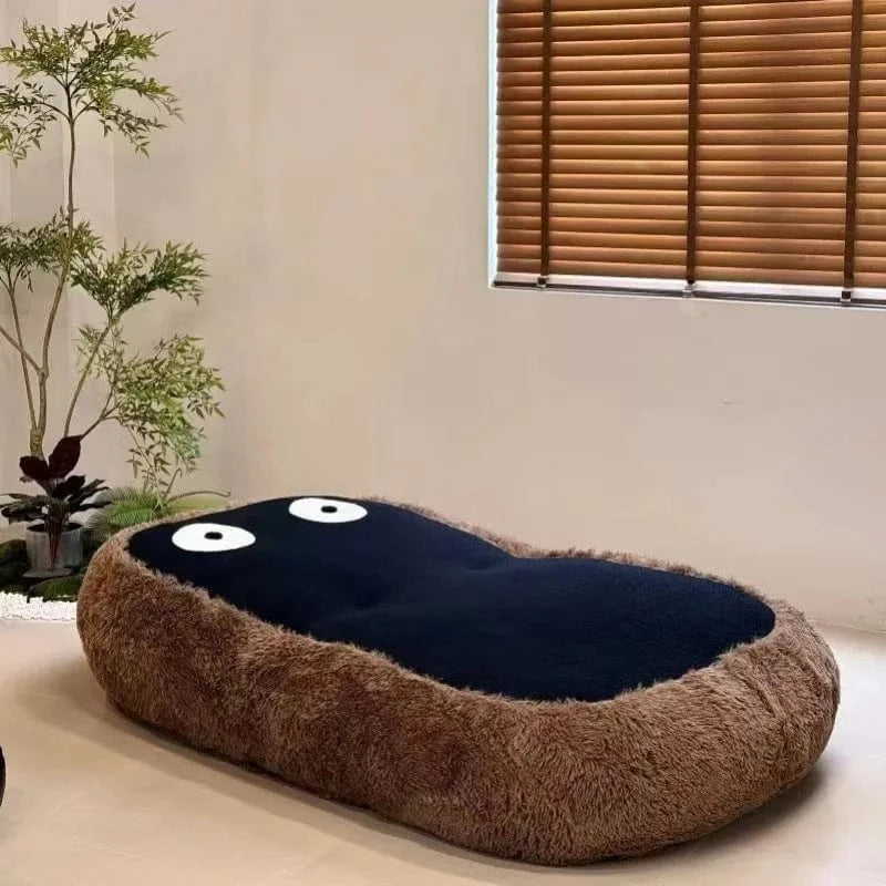 Canapé‑Lit 1 Place Monokuma | Lamb Wool Minimaliste 180×95 cm