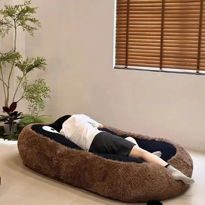 Canapé‑Lit 1 Place Monokuma | Lamb Wool Minimaliste 180×95 cm