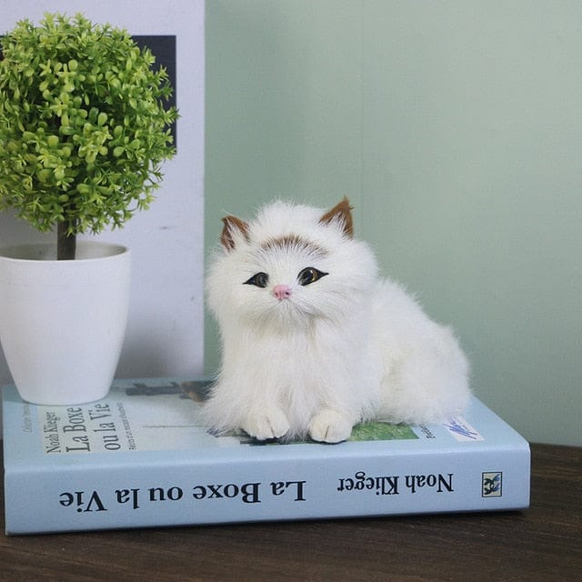 Chat En Peluche Comme Un Vrai - Patte-Douce™ Blanc