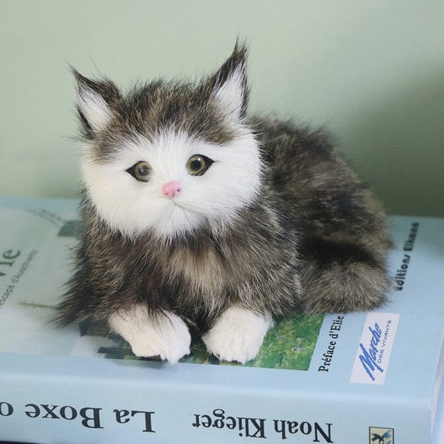 Chat En Peluche Comme Un Vrai - Patte-Douce™ Gris