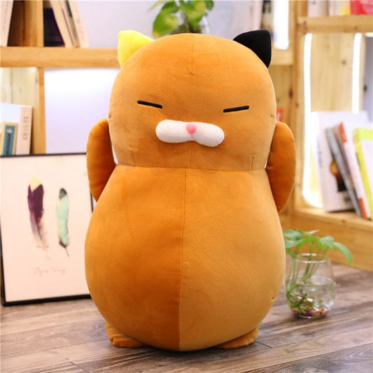 Chaton géant en peluche aux yeux rieurs