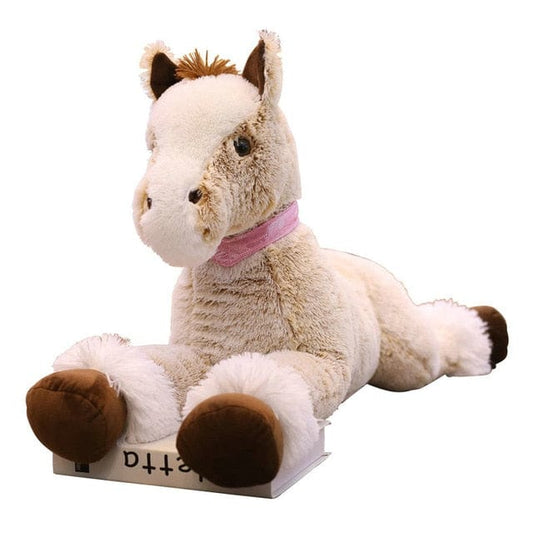 Cheval en peluche de grande taille à dorloter