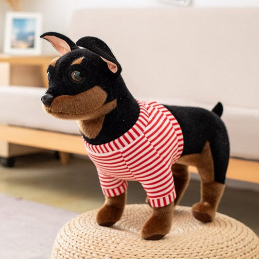 Chiot en peluche debout réaliste