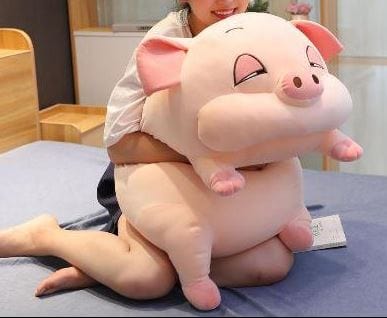 Cochon dormeur en peluche géante
